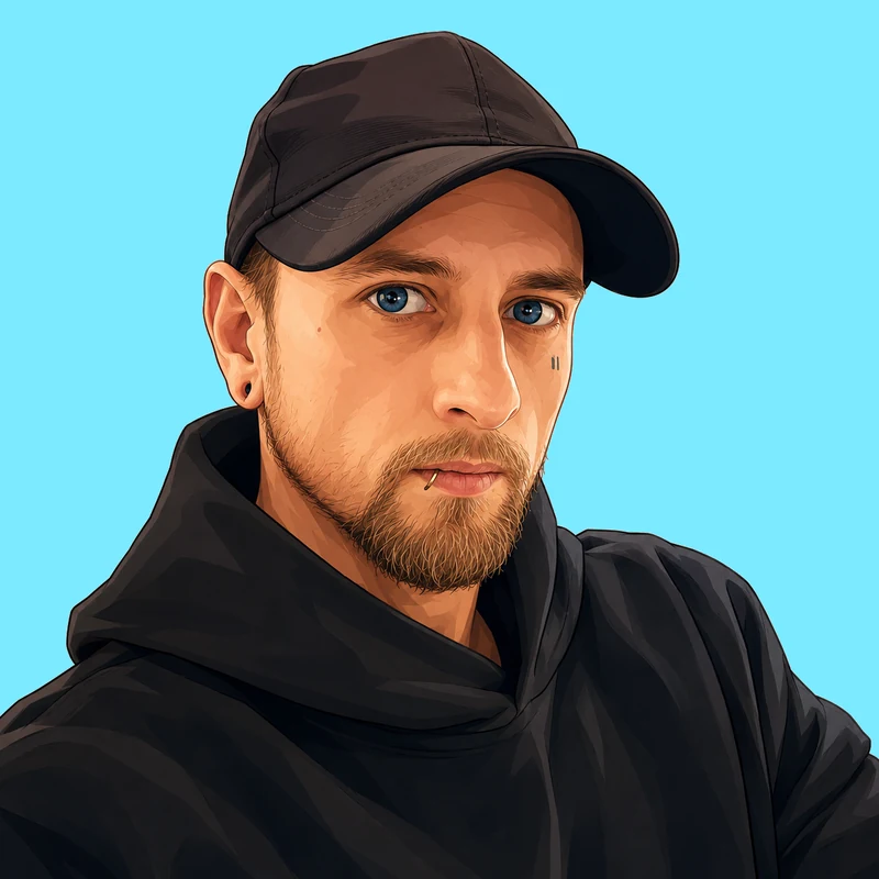 Illustrated portrait of Nathan Graves